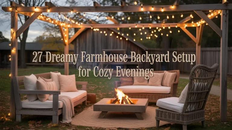 27 Dreamy Farmhouse Backyard Setup for Cozy Evenings