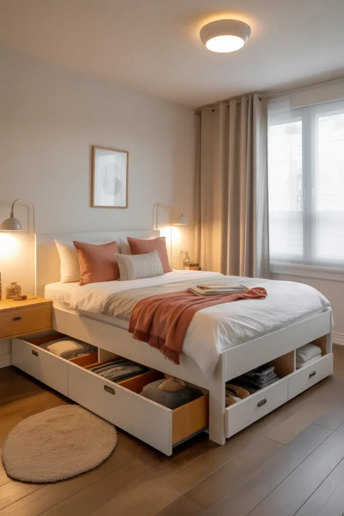 Bed with Side Drawers