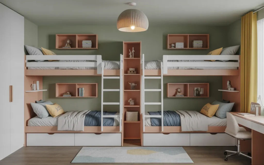 Bunk Beds with Built-In Storage,