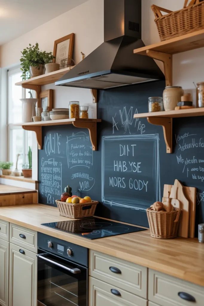 Chalkboard Backsplash for Cozy Farmhouse Function