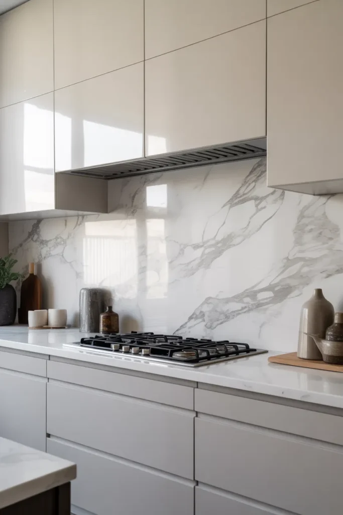 Classic White Marble Backsplash with Elegant Veining