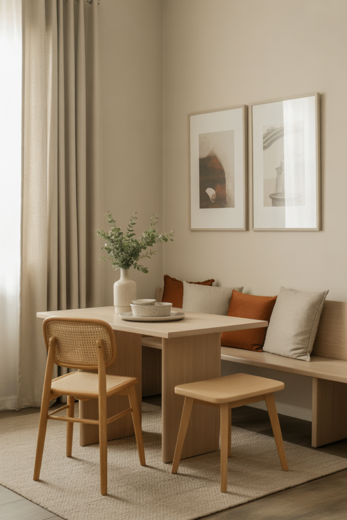 Corner Dining Table Setup