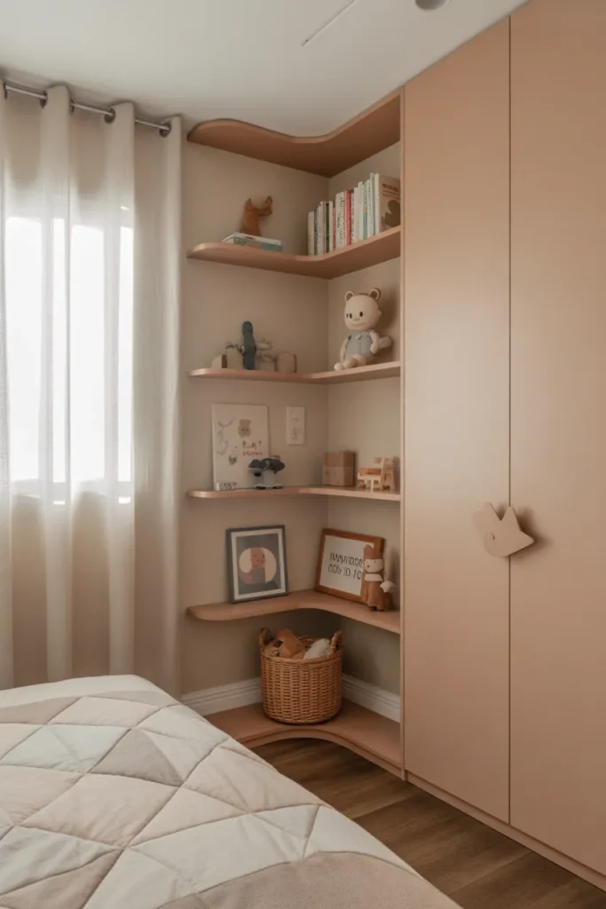 Corner Shelves for Toys and Books