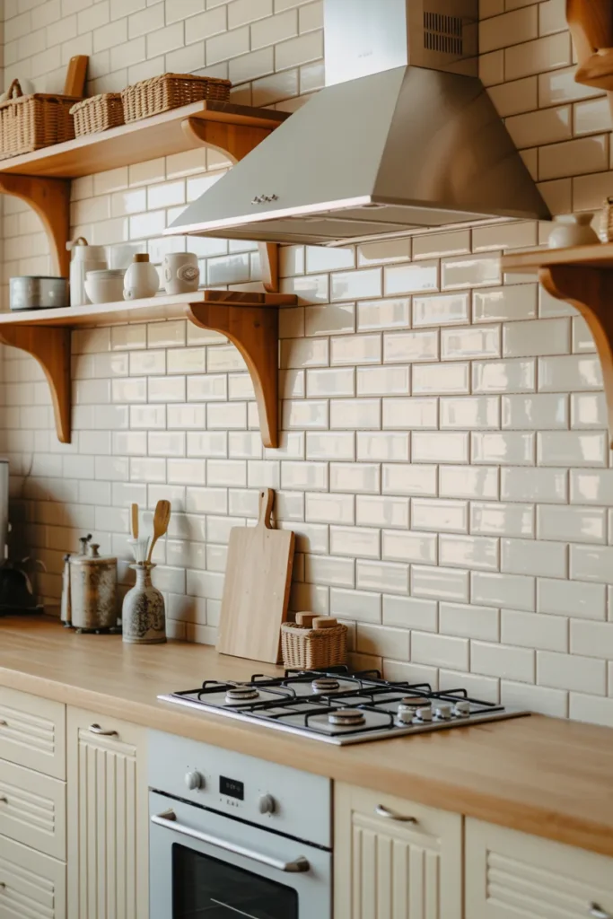 Cream Brick Tile for a Soft Rustic Feel