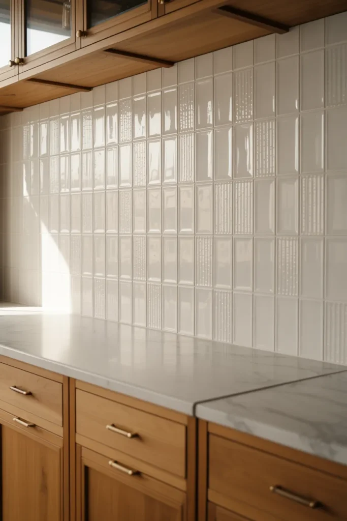Creamy White Textured Tile for Subtle Dimension