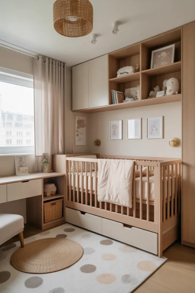 Crib with Built-In Drawers for Extra Storage