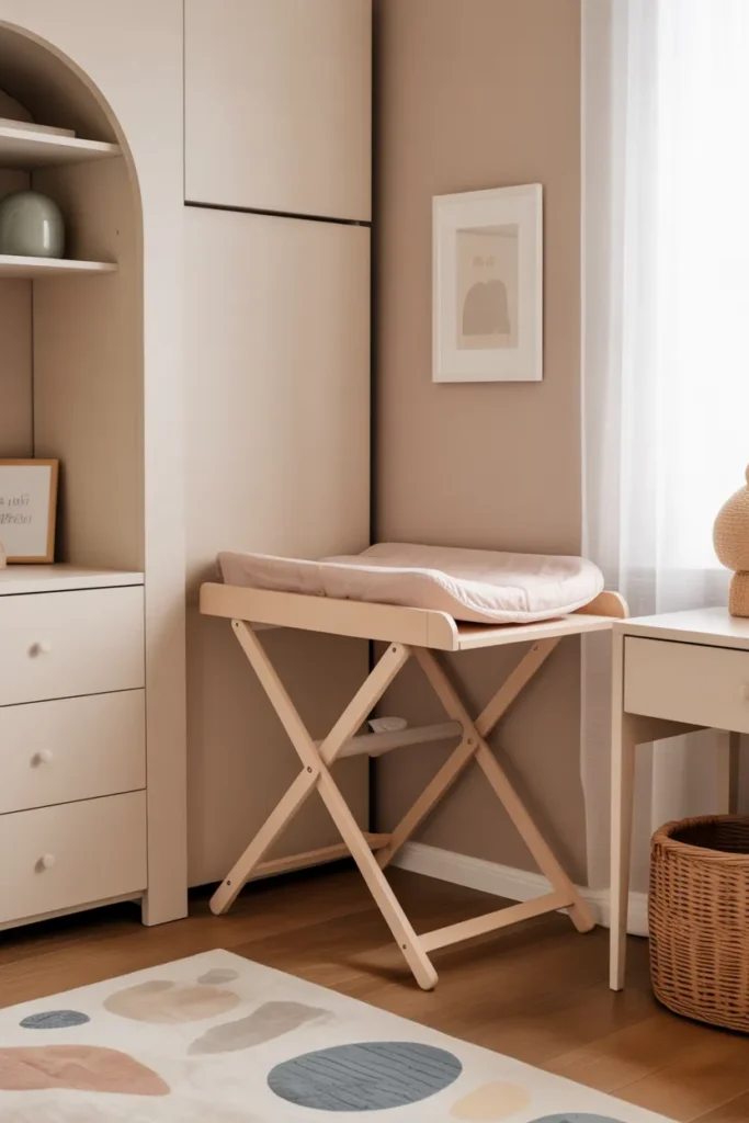 Foldable Changing Table in the Corner