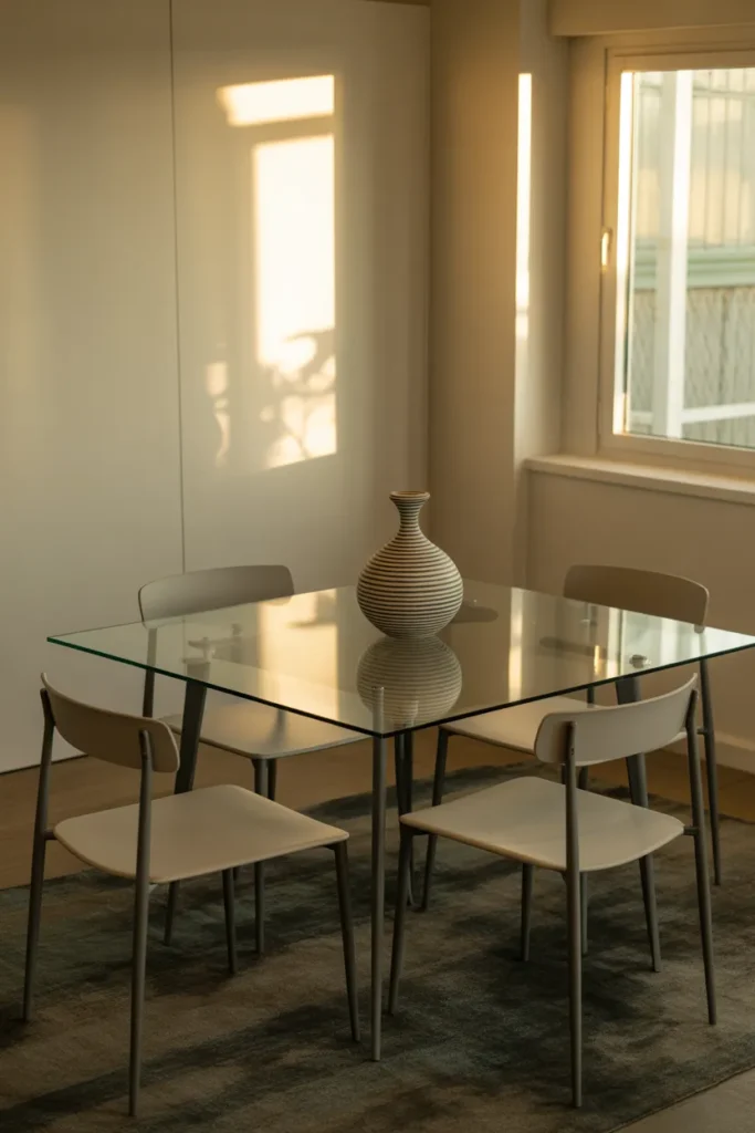 Glass Top Dining Table