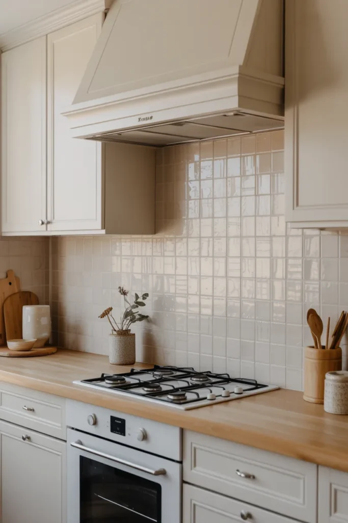 Light Linen Tile for Airy Kitchens
