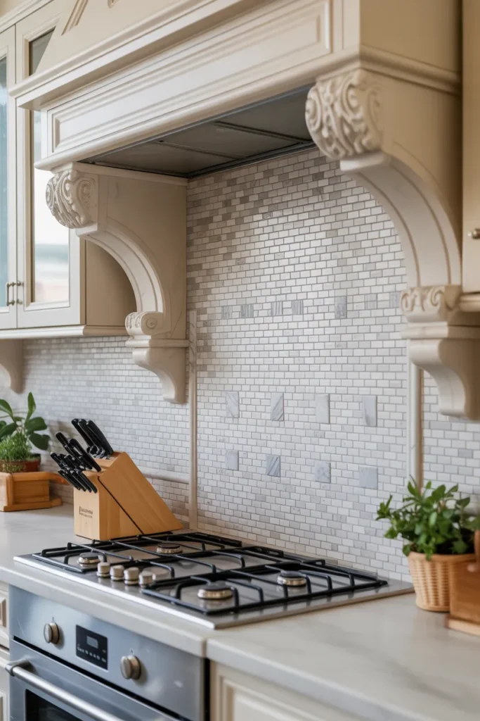 Marble Mosaic Backsplash for Elegant Detail