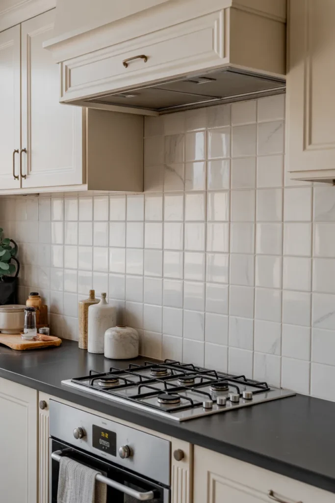 Matte Marble Backsplash for Soft Luxe Appeal