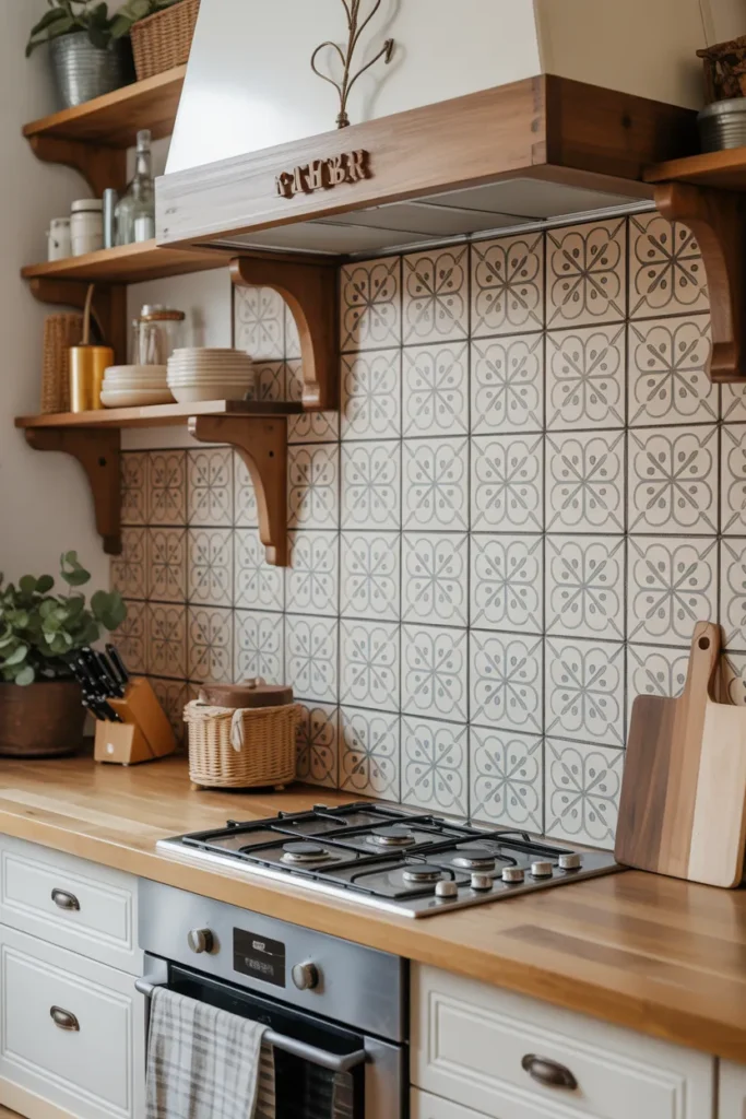 Patterned Tile Backsplash with Farmhouse Personality