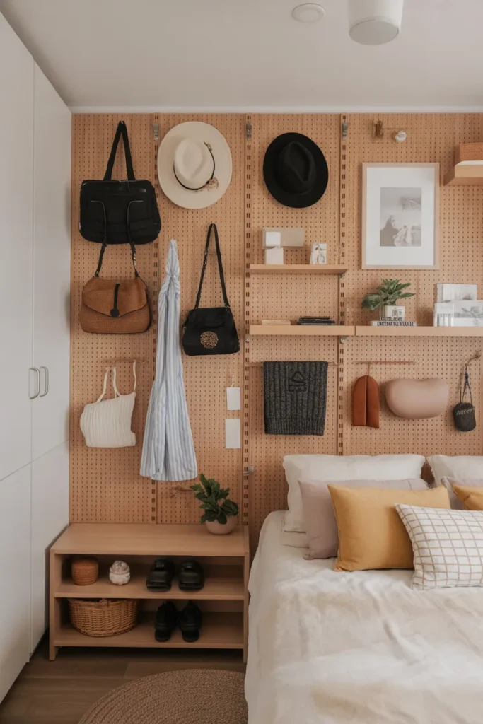 Pegboard Wall for Organized Accessories