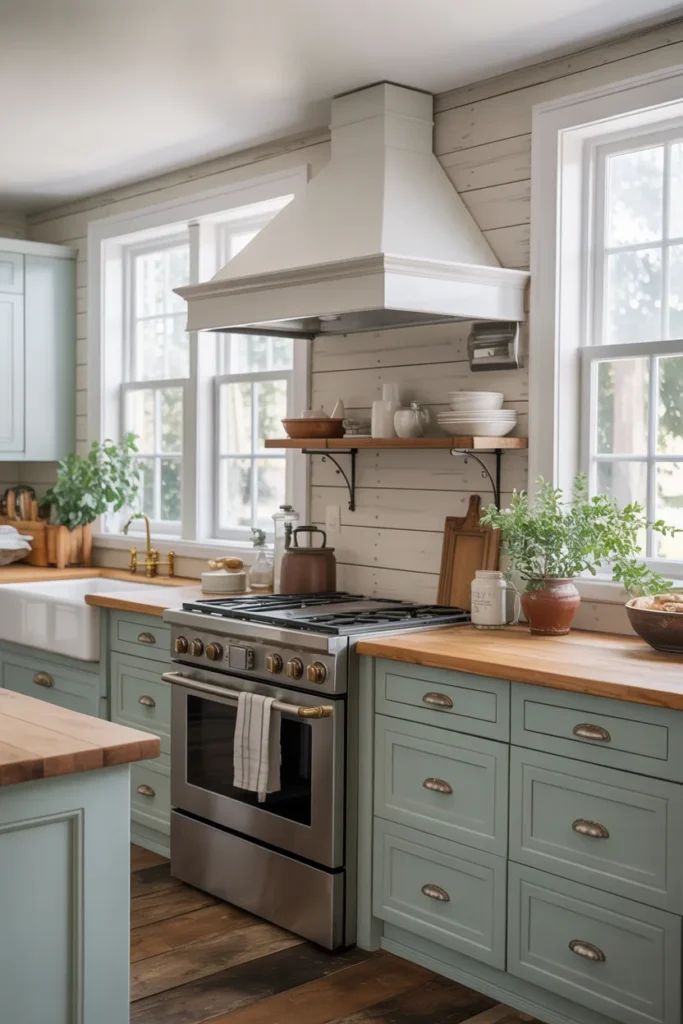 Shiplap Backsplash with Natural Light Emphasis