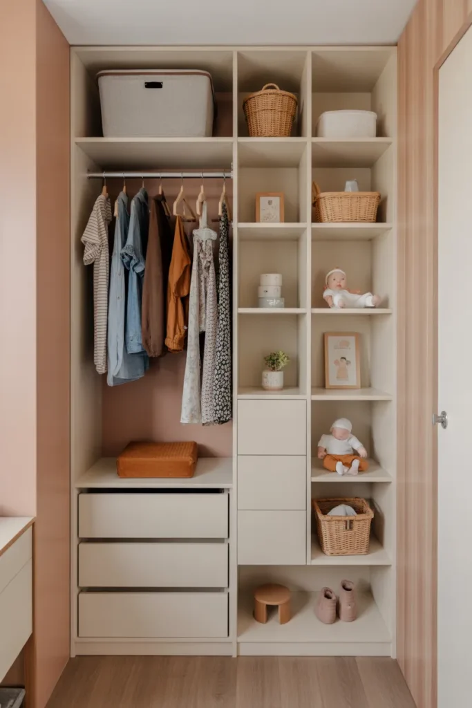 Slim Wardrobe with Baby Section