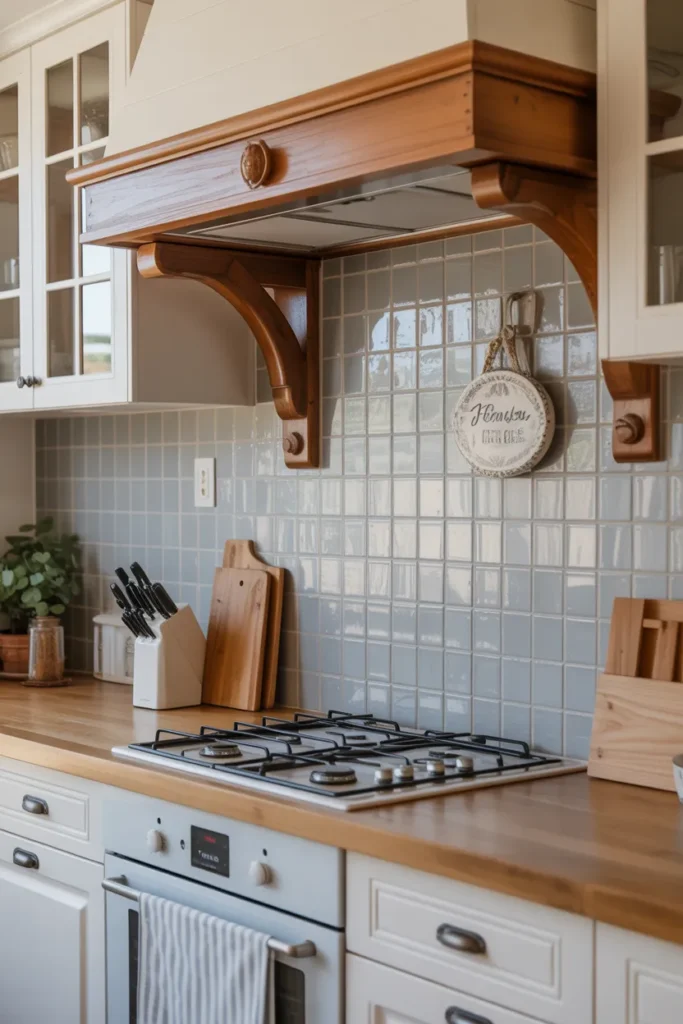 Soft Gray Tile Backsplash for Cozy Balance