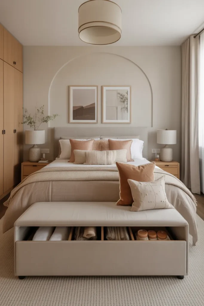 Storage Ottoman at the Foot of the Bed