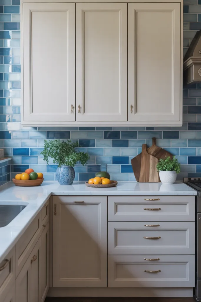 Timeless Blue Backsplash for a Fresh Finish