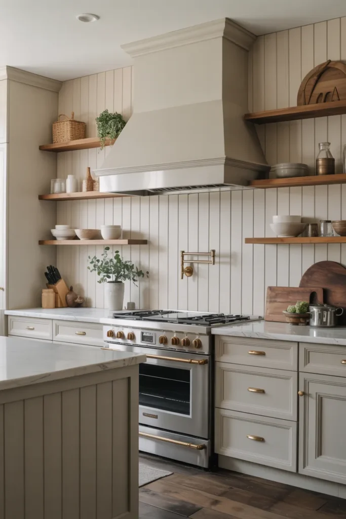 Vertical Shiplap Backsplash for a Modern Farmhouse Look