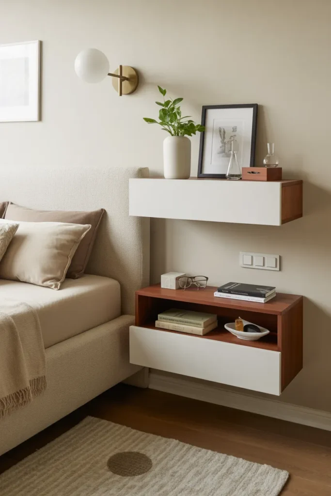 Wall-Mounted Nightstands with Drawers
