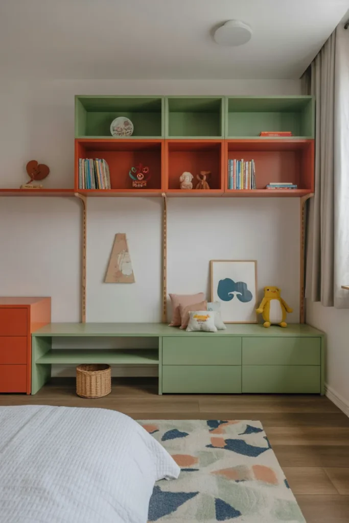 Wall-Mounted Shelves for Books and Toys