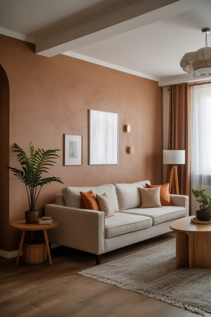 Apartment Living Room with Textured Walls