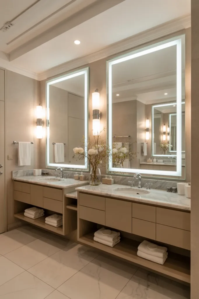 Back-to-Back Vanities for Shared Bathrooms