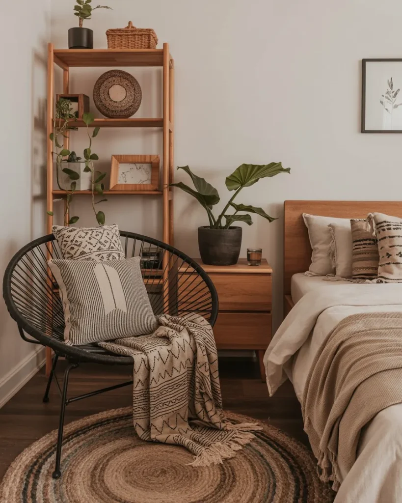 Black Boho Accent Chair