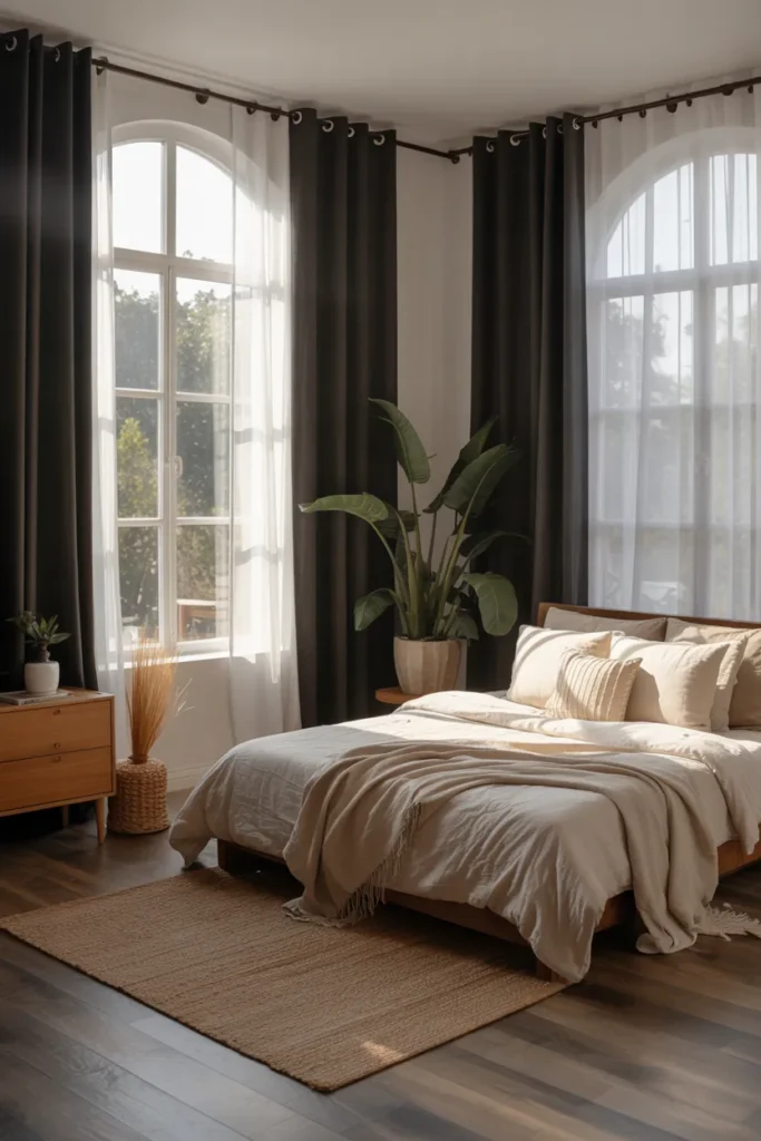 Black Boho Window Treatments