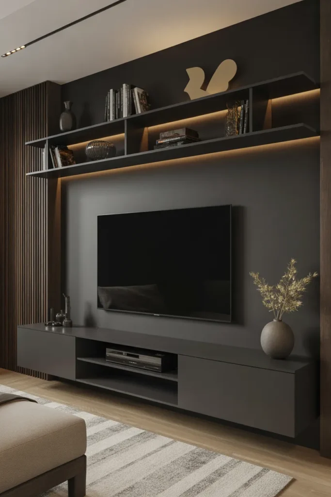 Black Matte TV Wall