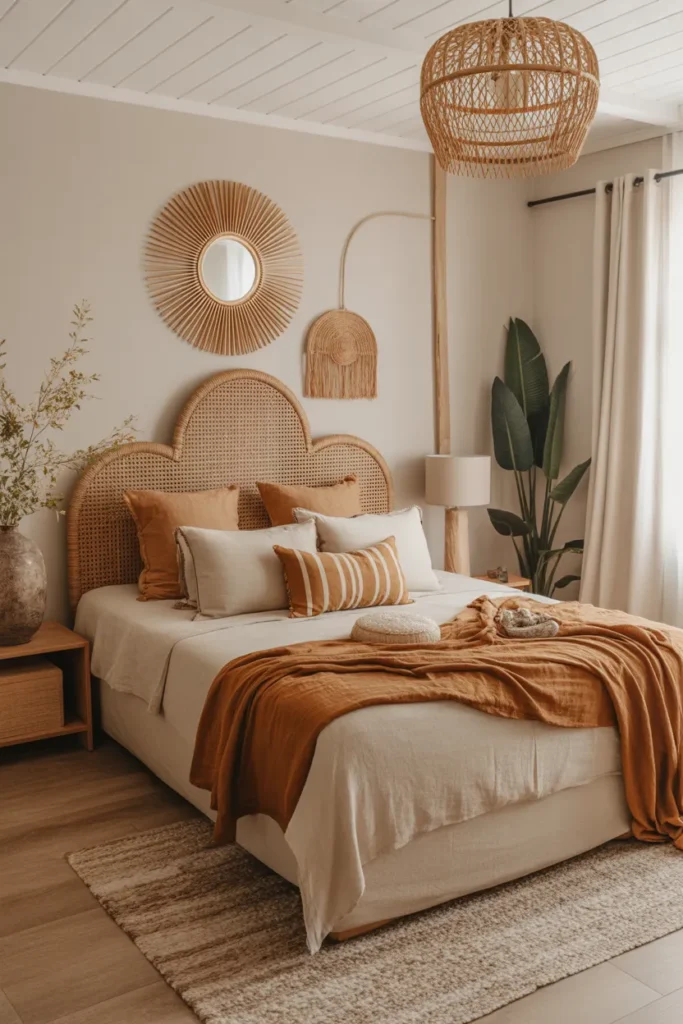 Bohemian Luxe Bedroom With Patterned Textiles