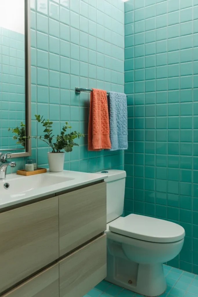 Bright Aqua Tiles for Refreshing Mood