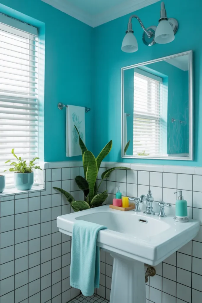 Bright Turquoise Walls for Refreshing Energy