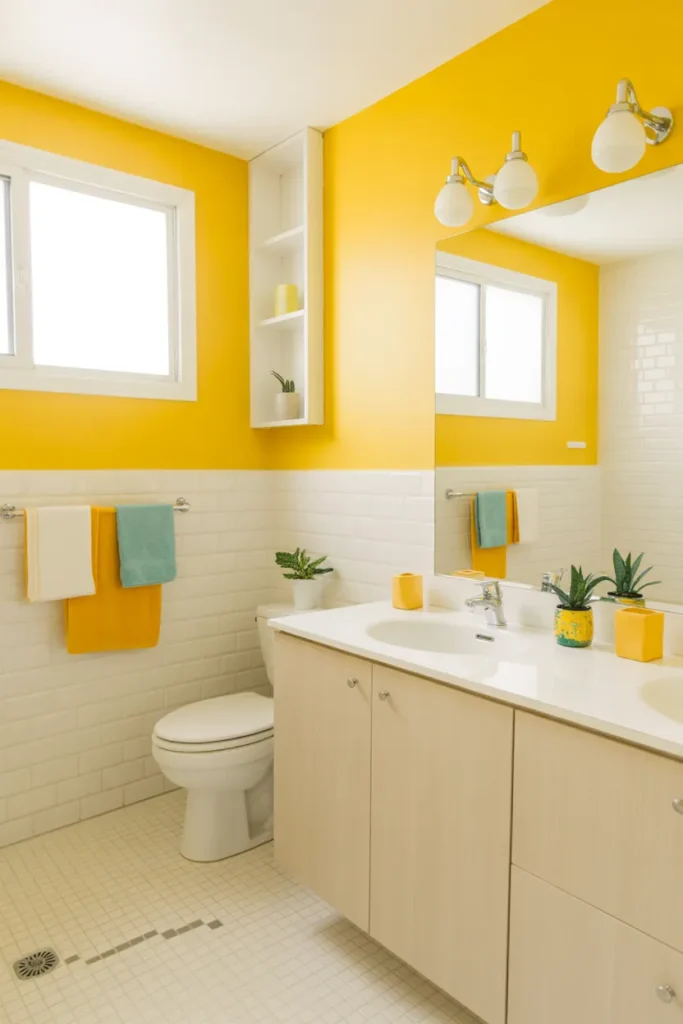 Bright Yellow Accent Walls for Energizing Vibes
