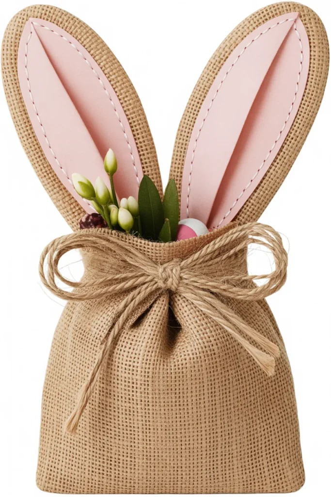 Burlap Bunny Gift Bag