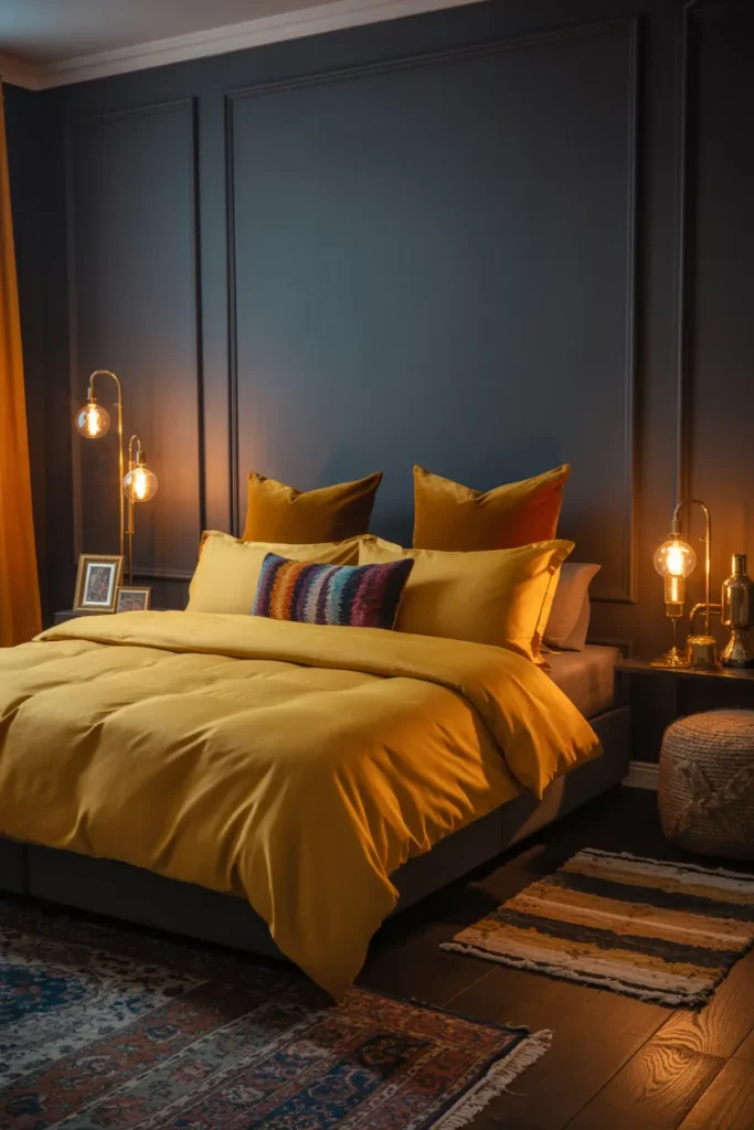 Charcoal and Mustard Contrast