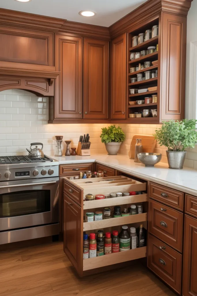 Cherry Cabinets with Custom Pull-Outs