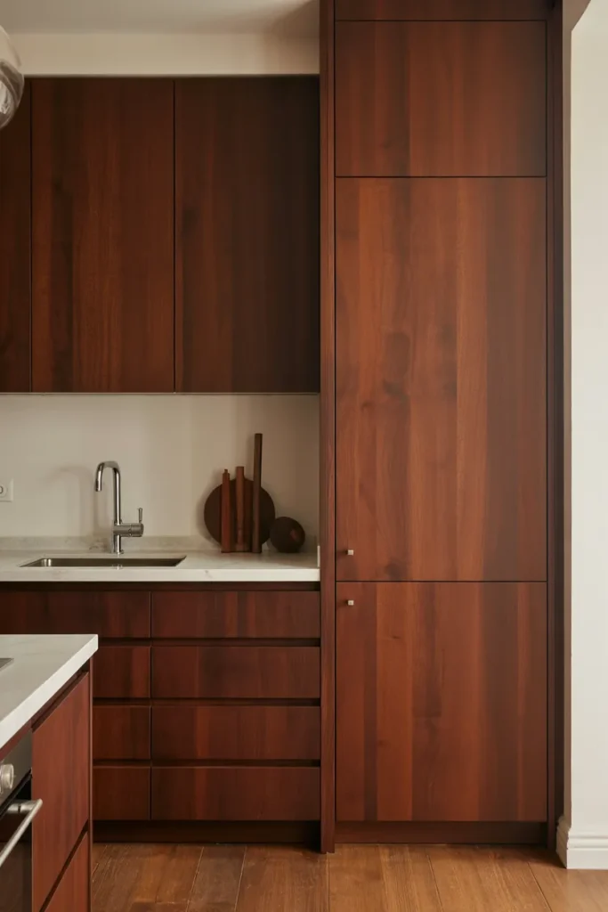 Cherry Cabinets with Minimalist Hardware