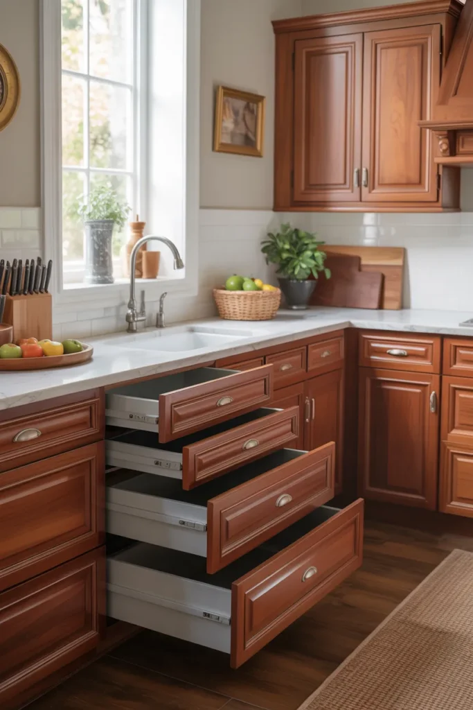 Cherry Cabinets with Soft-Close Drawers