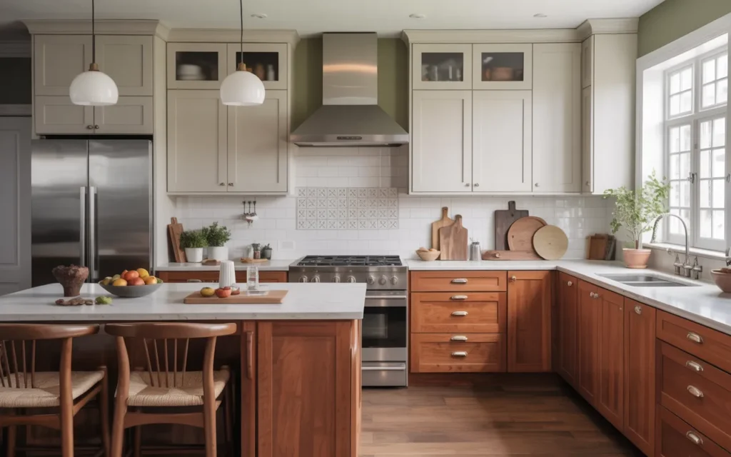 Cherry Cabinets with Two-Tone Accents,