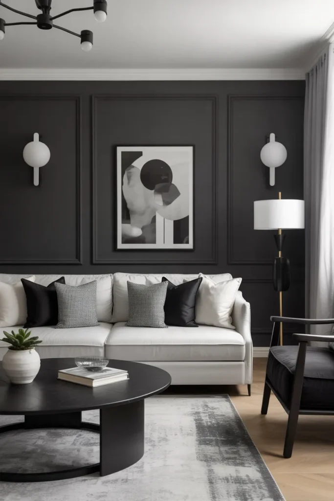 Chic Monochrome Living Room Design