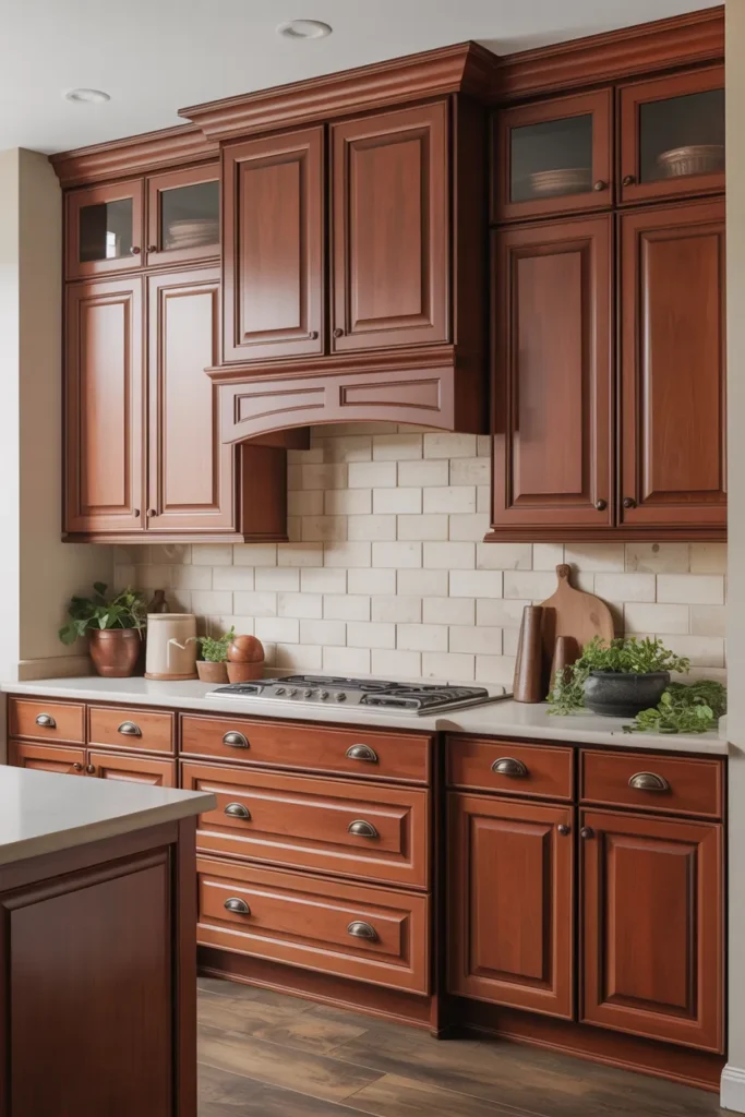Classic Cherry Cabinets with Crown Molding