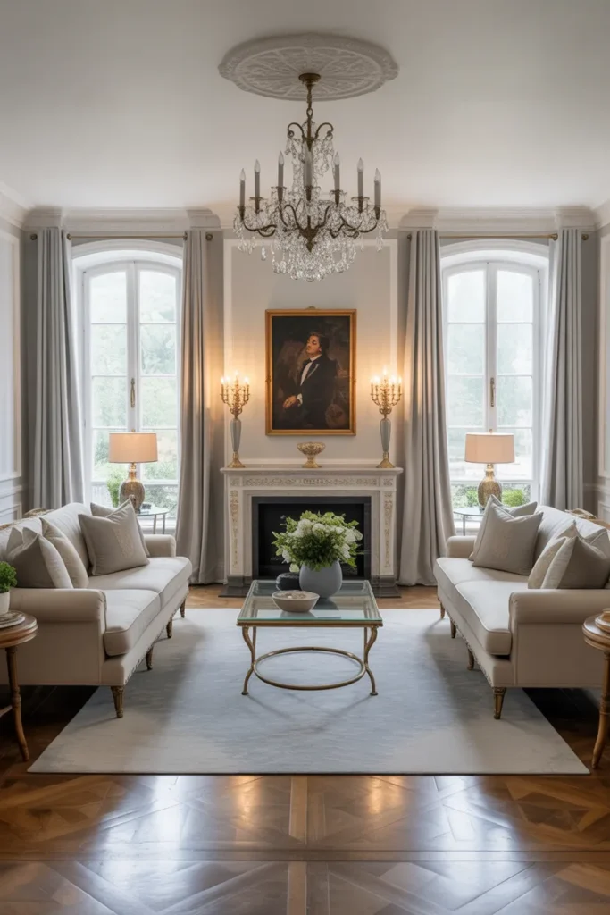 Classic Living Room with Symmetrical Layout
