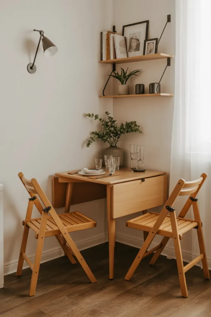 Compact Foldable Drop-Leaf Table