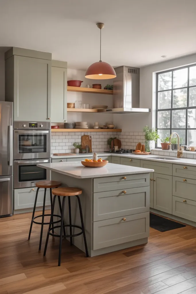 Compact Kitchen Island with Storage
