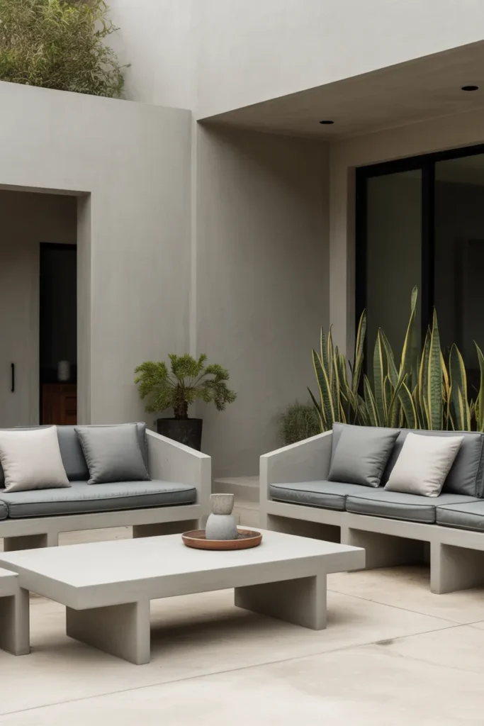 Concrete-Style Furniture for a Modern Patio