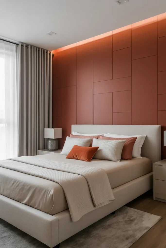 Contemporary Bedroom With Accent Wall