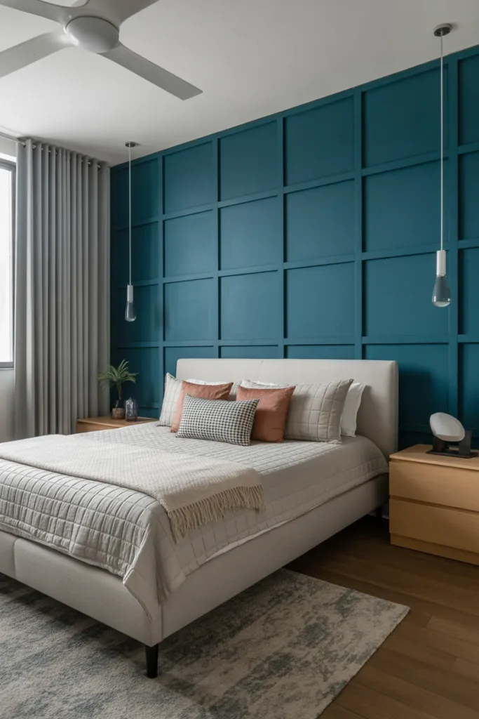 Contemporary Bedroom with Accent Wall Design