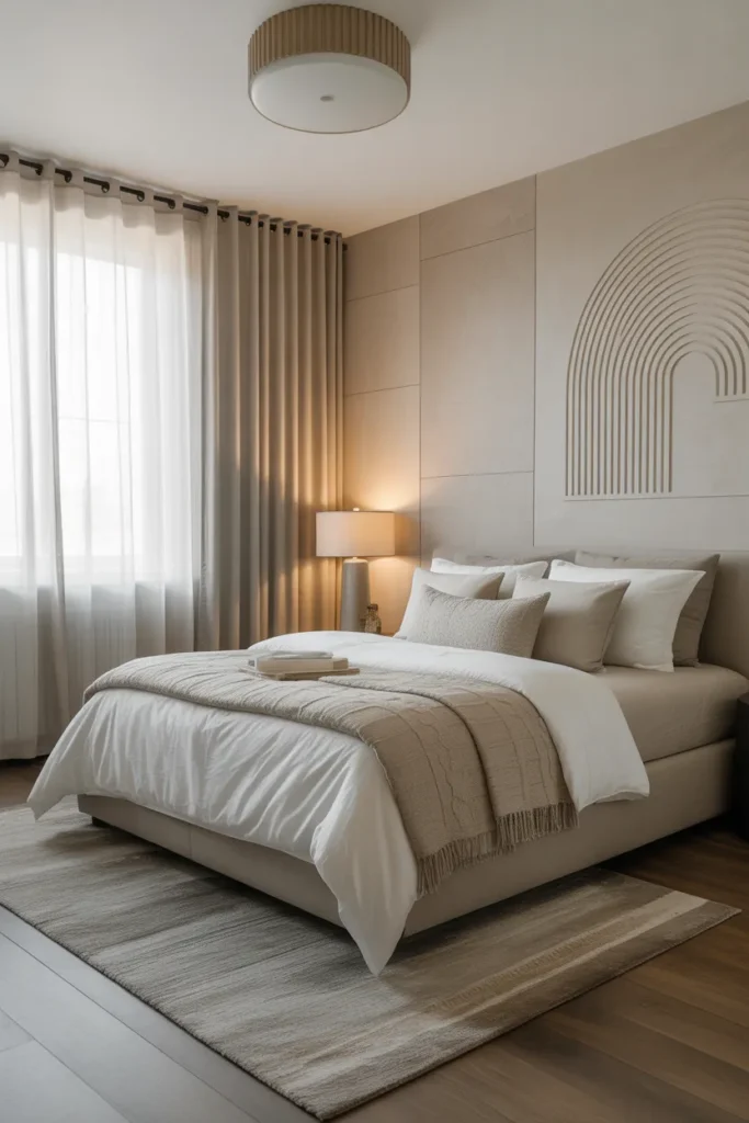 Contemporary Bedroom with Textured Layering