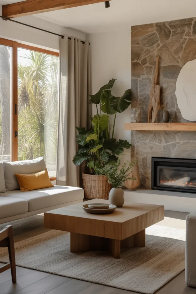 Contemporary Living Room with Natural Elements